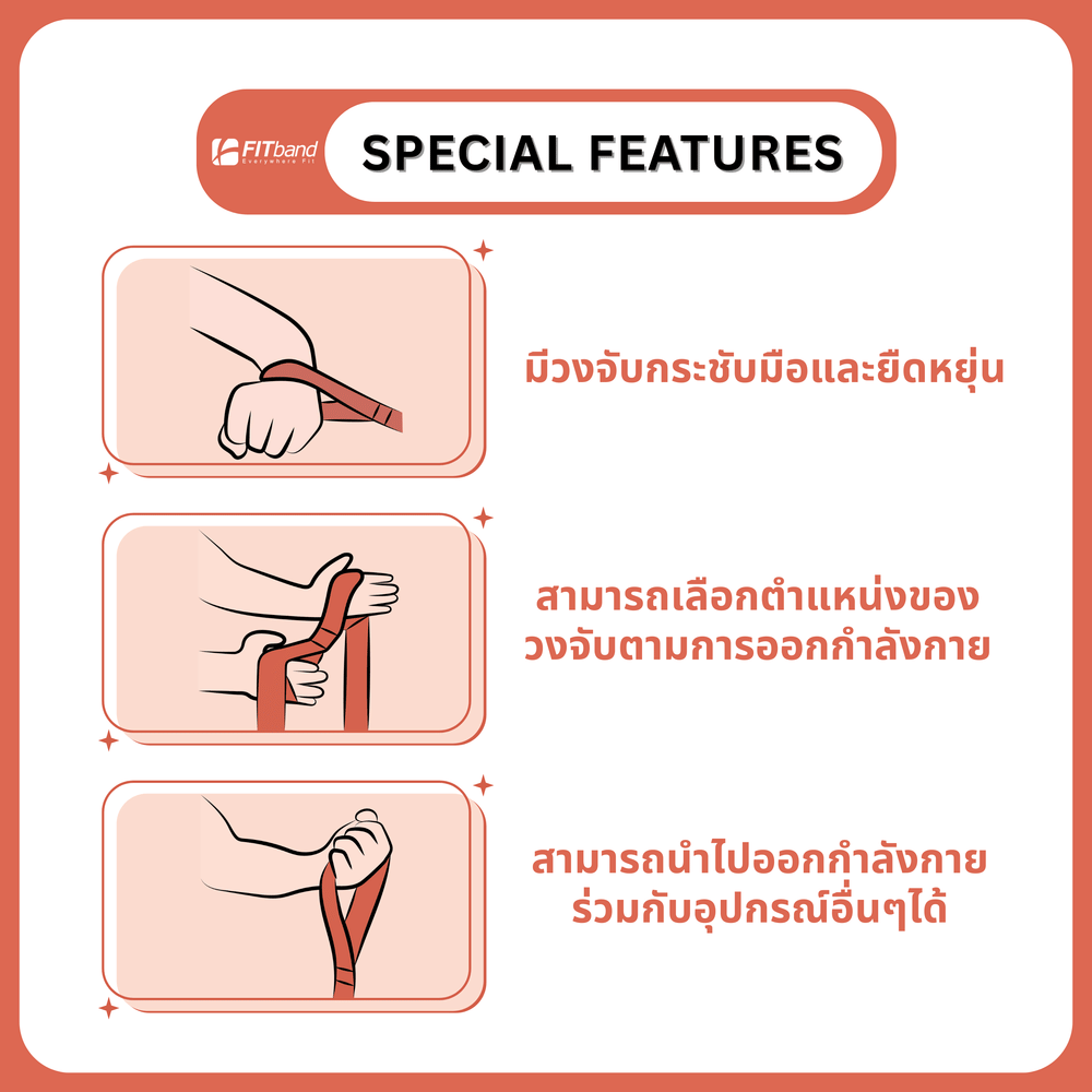 ยางยืดออกกำลังกาย FITBAND แบบ 9 ห่วง ระดับ 2 แรงต้าน 3.5 กิโลกรัม